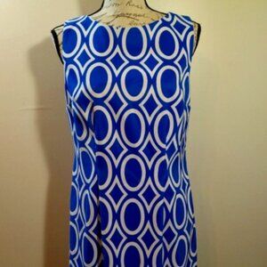 Alyx Dress Size 6 Blue and White Geometric Pattern